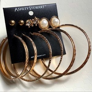 Ashley Stewart set of Hoop & Stud Earrings